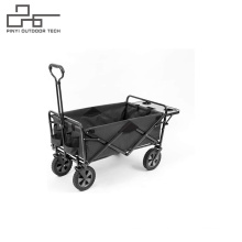 Collapsible Outdoor Utility Wagon with Folding Table and Drink Holders Gray portable wagon high quality camping wagon cart